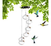 Mangiatoia per colibrì, mangiatoie per colibrì | Set di 6 mangiatoie per campanelli eolici per da esterno | Mangiatoia ornamentale da giardino per gli appassionati di birdwatching per passeri