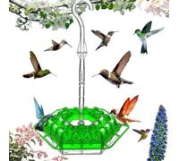 Mangiatoia per colibrì per formiche e api 2025 con 30 aperture di alimentazione, 325 ml, facile da pulire, da appendere all'esterno, con posatoio e spazzola per la pulizia, per finestre e decorazione
