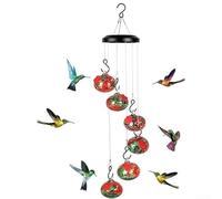 Mangiatoia per colibrì progettata per essere appesa all'aperto con aspetto a campanelli a vento, con elementi a prova di formiche e api per mantenere pulite le mangiatoie