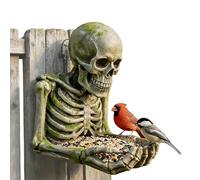 Mangiatoia per con teschio - Scultura da esterno impermeabile, mangiatoia montata sull'albero, decorazione del giardino sul retro | Design durevole per gli amanti della natura e del birdwatchi