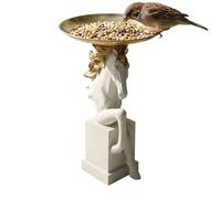 Mangiatoia Per Con Testa Di Cavallo In Resina - Supporto Per Alimentazione Di Selvatici Arte Da Cortile, Decorazione Del Giardino Fauna Selvatica All'aperto, Mangiatoia Sospesa Per Por