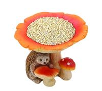 Mangiatoia per da Esterno - Statua Scultura da Giardino 9,3x9,5x10 cm, Mangiatoia per con Funghi in Resina, Strumento di Decorazione per Figurine da Esterno, Balcone Cortile Patio Prat