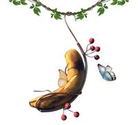 Mangiatoia per farfalle | Alimentatore in rame appeso decorativo solido amaca multifunzionale da giardino | Alimentatore da appendere per esterni Butter-fly Banana Fee-der