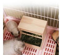 Mangiatoia per fieno in legno per conigli, resistente, per piccoli animali,