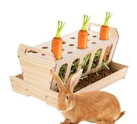 - Mangiatoia per fieno, supporto per fieno - Bunny Feeder | - Parte superiore rimovibile per piccoli animali, mangiatoia per porcellini d'India in legno per fieno