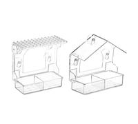 Mangiatoia per finestre trasparente - Casetta per uccelli in acrilico - Mangiatoia con ventose potenti | Per bambini e adulti per osservare e scaglie da giardino