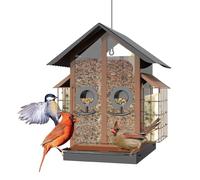 Mangiatoia per fringuelli per esterni, grandi mangiatoie trasparenti per uccelli con doppio tetto, forniture per irrigazione per uccelli per gli amanti della natura, patio, osservazione balcone