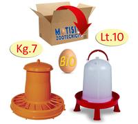 Mangiatoia per galline polli pulcini kg.7 + Abbeveratoio lt.10