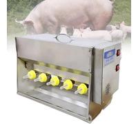 Mangiatoia per latte di maialino con stazione di allattamento in acciaio inossidabile, resistente alimentatore per capezzoli per suinetti e agnelli appena nati, garantisce una facile alimentazione e