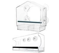 Mangiatoia per - Mangiatoia trasparente con supporto antiscivolo e design senza trapano, monitoraggio visibile dei semi per piccoli, facile installazione, durevole e ideale per uso