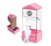 Mangiatoia Per Pappagallini - Mangiatoia Automatica Per Uccelli Esterna Gabbia | Contenitore Cibo Antischizzi Trasparente | Per Cortile Balcone Terrazza Recinzione