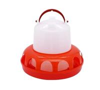Mangiatoia per pollame, Abbeveratoio automatico for polli in plastica con coperchio rosso bianco 1 kg for pollame