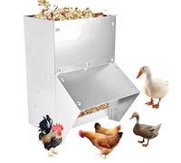Mangiatoia per pollame, di alimentazione automatico, dispenser per rifiuti, 33 x 21 x 16 cm, design esterno impermeabile, grande capacità, ideale per polli, tacchini e fattorie