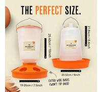 Mangiatoia per polli da superiormente da 3.31LB + abbeveratoio sospeso da 50.72oz, un set di alimentazione e abbeveraggio per piccolo come polli, e quaglie, senza batteria