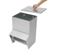 Mangiatoia per polli metallici, con parapioggia 25L Capacità Acciaio Zincato Argento Per pollame Polli Anatre Oche Cortile E Fattoria