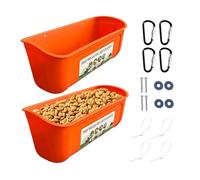 Mangiatoia per pollo, 2 pezzi, senza vaschetta, grande porta alimenti | Clip su contenitore per cereali ad alta capacità per pollame, , oca, cervi, alimentazione stabile del fienile, accessori