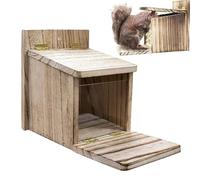 Mangiatoia per scoiattoli in legno, per esterni, decorazione da tavolo dalla forma carina, durevole e resistente alle intemperie, per cortile, patio, recinzione, albero, giardino,