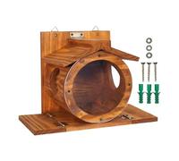 Mangiatoia per scoiattoli, in legno, resistente alle intemperie, con fori di ventilazione, per noci e mais, fieno, mangiatoia per fauna selvatica, robusta recinzione da giardino, accessorio per