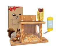 Mangiatoia per scoiattoli, in legno, resistente alle intemperie, resistente, per esterni, inverno, nocciole, scoiattoli, giardino, cortile, balcone, albero, picnic, nidificazione