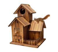 Mangiatoia per scoiattoli per esterni, mangiatoia in legno con tre stanze, accessorio da giardino per esterni, che favorisce l'osservazione della natura sulla terrazza nel cortile