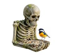 Mangiatoia per selvatici, forma di teschio, in resina, impermeabile, per cortile, giardino, terrazza, prato, di osservazione degli