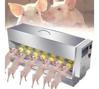 Mangiatoia per suinetti in acciaio inossidabile con suono di scrofa, agitazione automatica, 2 set di capezzoli per agnelli e piccoli bovini