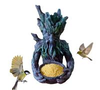 Mangiatoia Per ucce-lli Da Esterno | Scultura A Forma Di Albero Per ucce-lli | Statua Artistica Da Giardino A Forma Di Albero Per Passeri Con Gancio A Scomparsa Per Giardino, Patio, V-eranda