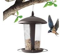 Mangiatoia per uccelli - 2 in 1 mangiatoia per uccelli con tetto in metallo | resistente alle intemperie | per giardino, terrazza, balcone e