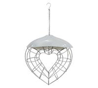 Mangiatoia per uccelli - 27 x 24 cm stazioni di cibo da appendere, supporto resistente per palline di grasso a forma di cuore, mangiatoie leggere per uccelli amanti degli animali cortile giardino