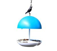 Mangiatoia per uccelli a cupola in metallo a prova di pioggia con parte superiore a cupola regolabile, mangiatoie per uccelli da appendere all'aperto per Bluebirds, cardellini, passeri, giardino