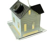 Mangiatoia per uccelli a energia solare, supporto per cibo da appendere, lanterna dispenser in metallo, stazione di alimentazione resistente alle intemperie, ornamento da giardino per esterni