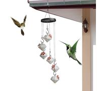 Mangiatoia per uccelli a forma di colibrì, 6 sfere, decorazione esterna, distributore di mangime per uccelli sospeso, per giardino, terrazza, balcone, finestra ed esterni, per l'osservazione degli