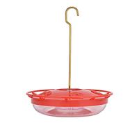 Mangiatoia per uccelli a forma di cortile Mangiatoia per acqua per uccelli trasparente sospesa Terrazza da giardino (Rosso)