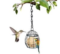 Mangiatoia per uccelli a forma di palla - Mangiatoia in metallo con gancio per appenderla, stazione di cibo per animali selvatici a prova di scoiattolo, stazione di alimentazione per uccelli per