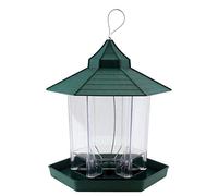 Mangiatoia per uccelli, a forma esagonale, mangiatoia per uccelli con tetto in plastica, per giardino, cortile, terrazza