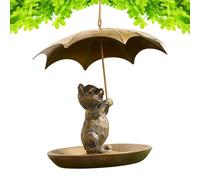 Mangiatoia per uccelli a ombrello, per esterni, in metallo, con ombrello, per tutte le stagioni, decorazione da giardino e cortile, squisita stazione di alimentazione a