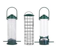 Mangiatoia per uccelli a prova di scoiattoli, 3 pezzi, grande capacità, resistenti alle intemperie, per esterni, per uccelli selvatici, , fink, giardino, cortile, terrazza, balcone