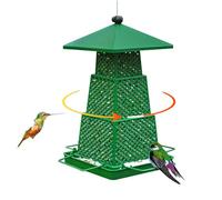 Mangiatoia per uccelli a prova di scoiattolo, resistente alle intemperie, grande capacità, alimentazione a 360 gradi, per colibrì, fringuelli, giardino, cortile, portico, sentiero, albero, balcone