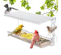 Mangiatoia per uccelli a ventosa, con forte ventosa, trasparente, resistente alle intemperie, mangiatoie per uccelli selvatici, per guardare nutrire gli animali domestici in ambienti interni ed