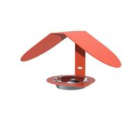 Mangiatoia per uccelli Alizé Louis Moulin - Metallo terracotta - Design arrotondato sospeso o da parete - Ciotola in acciaio inox - Gancio per palline di sego - 30×17×15 cm