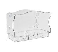 Mangiatoia per uccelli all'aperto, mangiatoia trasparente per fringuelli all'aperto, vassoio con ventosa in acrilico con presa forte, ideale per gli appassionati di birdwatching, visualizzazione delle