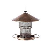 Mangiatoia per uccelli, cardellini di grande capacità, in metallo, da appendere, per esterni, 19,1 x 19 cm, resistente alle intemperie, per cardinali, Bluebird, cincate, cortile esterno