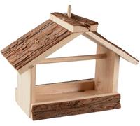 Mangiatoia per uccelli - Casetta Loo in legno naturale compatta - 11,6cm