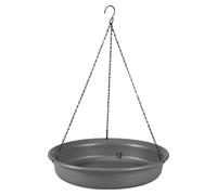 Mangiatoia per uccelli, ciotola per uccelli da esterno, vassoio per l'acqua da appendere, robusta vaschetta per uccelli da giardino con gancio a forma di S, da utilizzare per patio, prato, decorazione