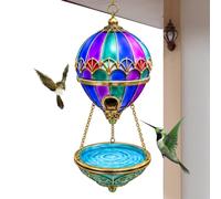Mangiatoia per uccelli colorata a forma di mongolfiera, una vivace | Mangiatoia per uccelli per giardino, cortile, balcone, finestra, patio, portico, ramo di albero, parco