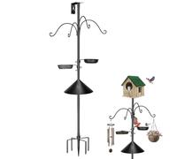 Mangiatoia per uccelli con asta, robusto supporto con gancio | Aste da 233 cm per mangiatoia per uccelli con protezione per scoiattolo, per giardino, terrazza, balcone