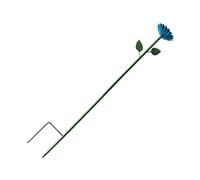 Mangiatoia per uccelli con ciotola d'acqua per prato o patio, blu | Pali a terra in ferro antiruggine con animali antichi statua della ciotola dell'acqua per la decorazione del giardino