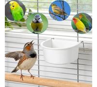 Mangiatoia per uccelli con clip di sicurezza per gabbia per pappagalli, dispenser di cibo e acqua, facile da pulire, accessorio per canarini, calopsitte, parrocchetti da 10,9 cm, confezione da 4 pezzi