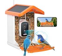 Mangiatoia per uccelli con fotocamera,AI identifica le specie di uccelli 10000+,Alimentatore intelligente per uccelli con fotocamera,Notifiche istantanee,Pannello solare 5W,Ultra Video da 5MP Live