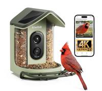 Mangiatoia per uccelli con fotocamera, alimentazione solare intelligente per uccelli 2 Mini, identificazione delle specie di uccelli AI, streaming live 4K HD, foto da 8 MP, video al rallentatore